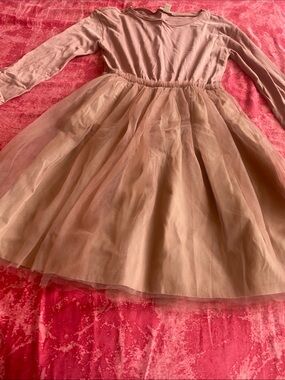 Crewcuts Mauve Tulle Skirt Long-Sleeve Dress